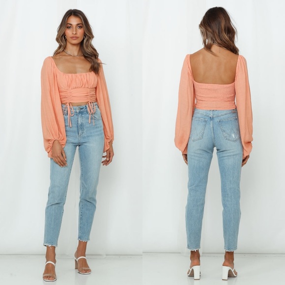 HELLO MOLLY Planting Seeds Peach Crop Top - Picture 2 of 11